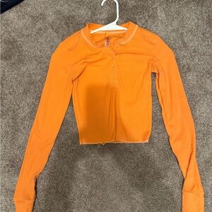 SKIMS Vibrant Orange Long Sleeve Top